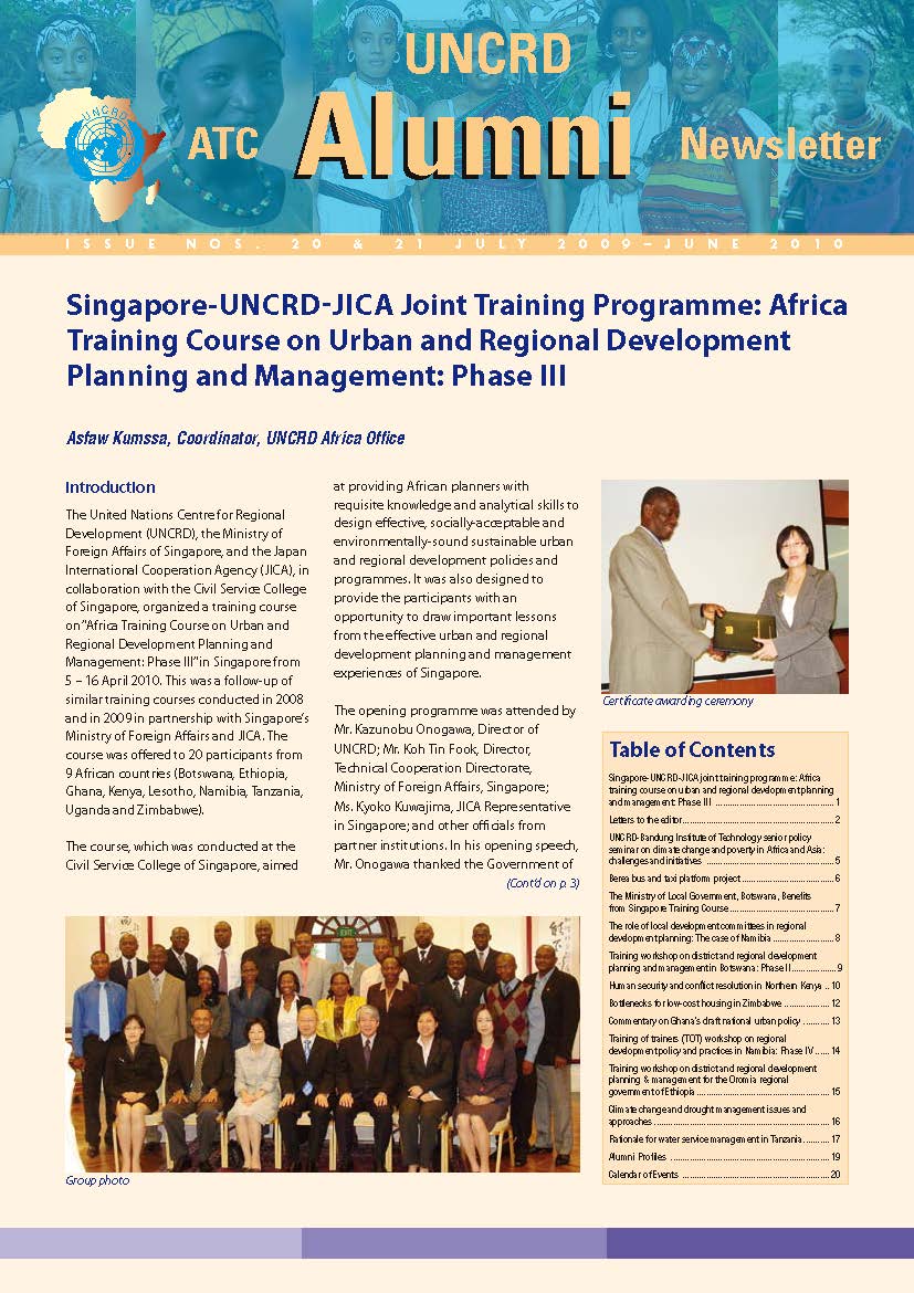 Cover of the ATC Alumni Newsletter, 20-21, 2010