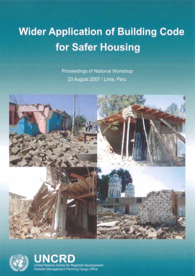 Cover of the proceedings of the national workshop in Peru in 2007, in English.