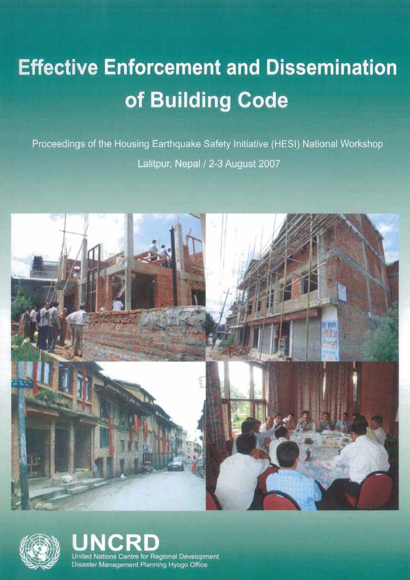 Cover of the National Workshop Proceedings in August 2007 in Nepal.  In English.