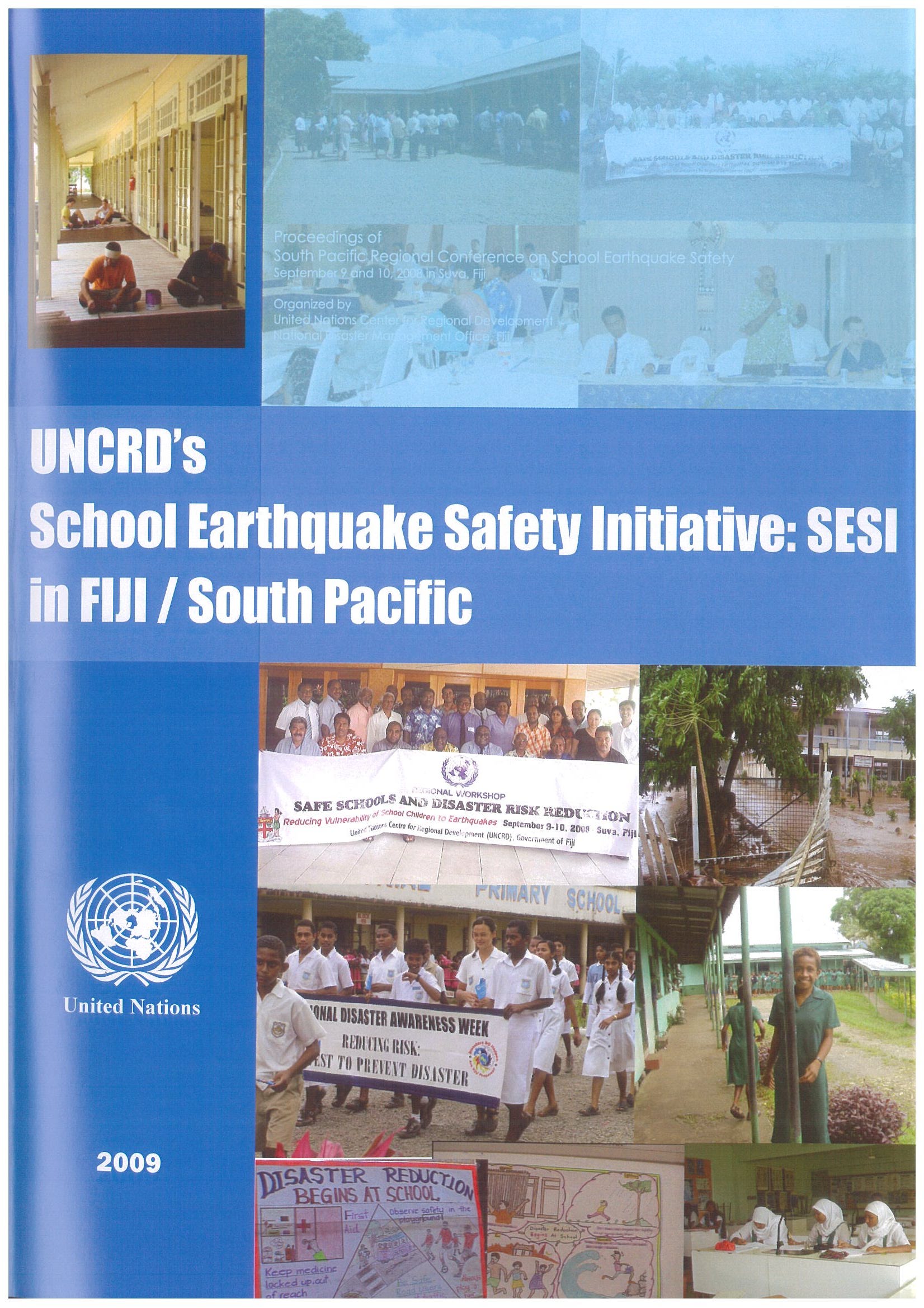 Cover of the proceedings of the South Pacific Regional Conference on School Earthquake Safety, Septe