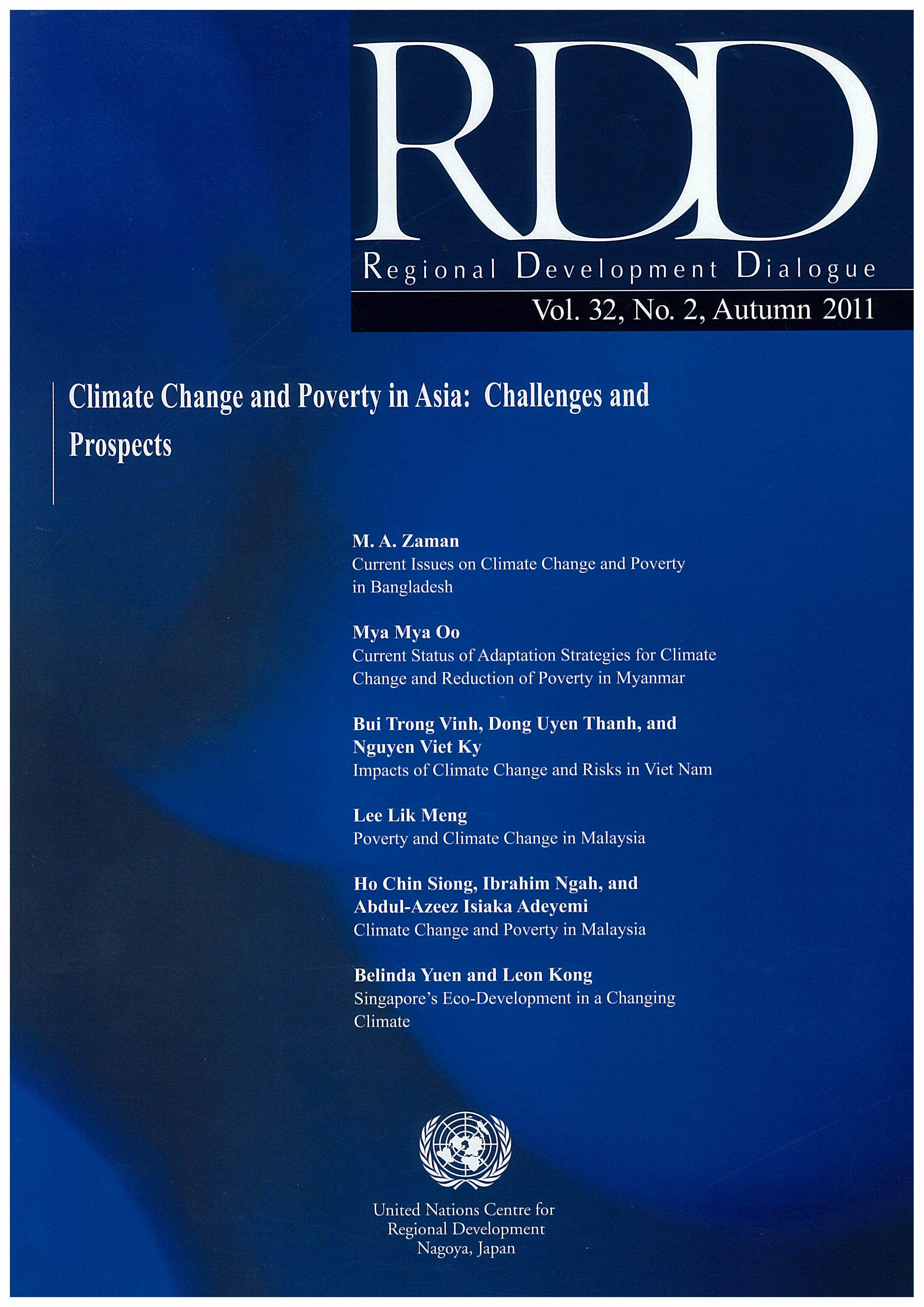 Cover of Regional Development Dialogue (RDD), Vol. 32, No. 2, Autumn 2011