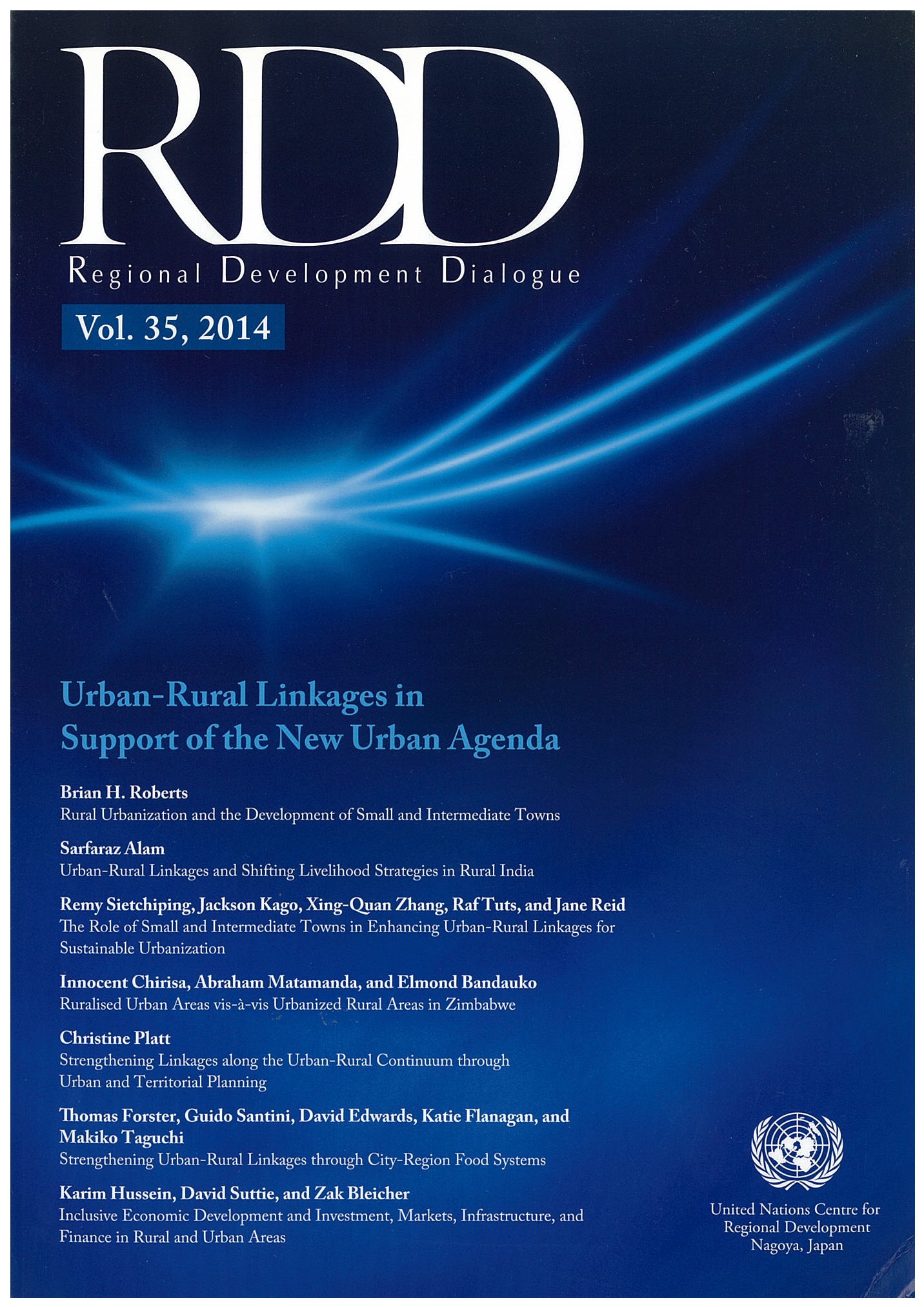 Regional Development Dialogue (RDD), Vol. 35, 2014