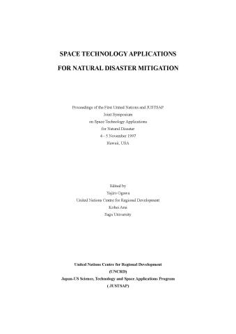 Cover of the proceedings on Space Technology Applications for Natural Disaster Mitigation