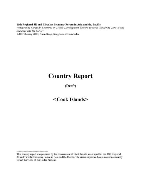 Cover of Country Report by Cook Island for 11th 3R and Circular Economy Forum