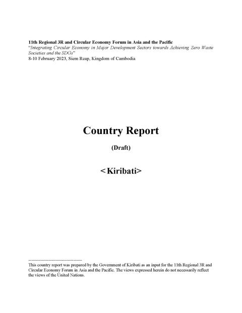 cover of country report of Kiribati for 11th 3R and Circular Economy Forum