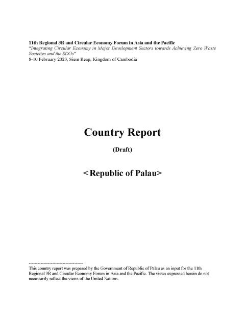 cover of country report of Palau for 11th 3R and Circular Economy Forum