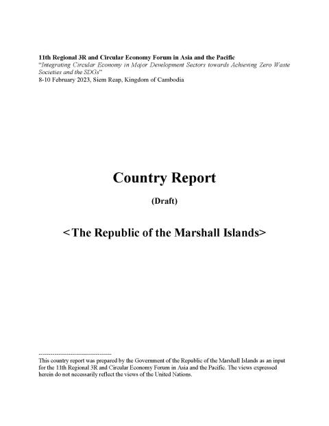 cover of country report of the Republic of Marshall Islands for 11th 3R and Circular Economy Forum