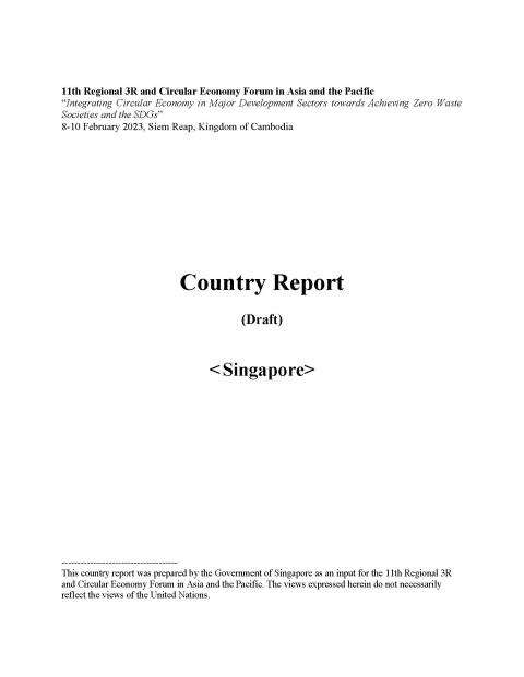 cover of Singapore country paper for the 11th 3R Forum 
