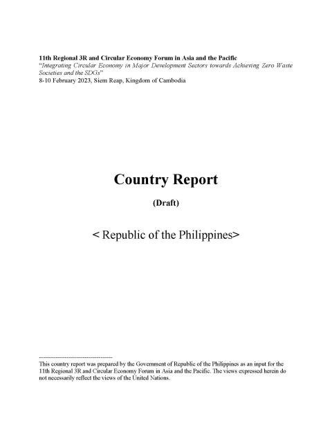 cover of country paper by the Philippines for the 11th 3R Forum 