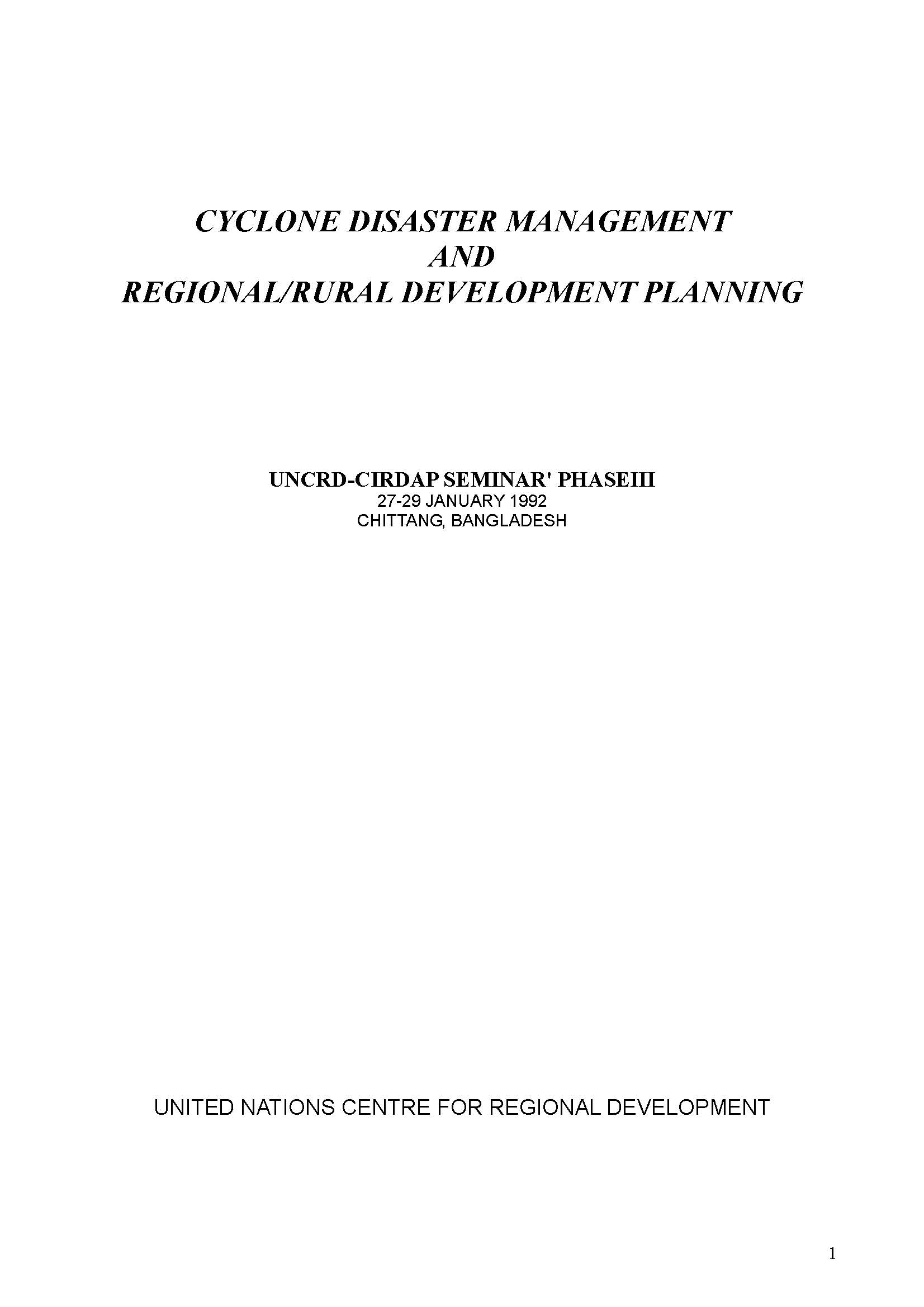 Cyclone Disaster Management And Regional Rural Development Planning cyclone-disaster-management-and-regional-rural-development-planning